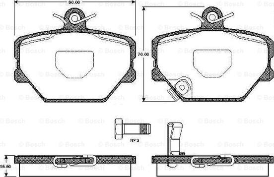 BOSCH 0 986 TB2 787 - Kit de plaquettes de frein, frein à disque cwaw.fr