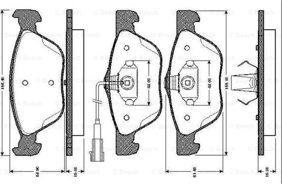 BOSCH 0 986 TB2 733 - Kit de plaquettes de frein, frein à disque cwaw.fr