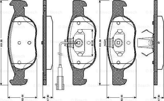 BOSCH 0 986 TB2 732 - Kit de plaquettes de frein, frein à disque cwaw.fr