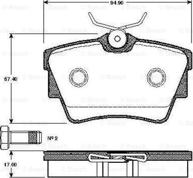 BOSCH 0 986 TB2 737 - Kit de plaquettes de frein, frein à disque cwaw.fr