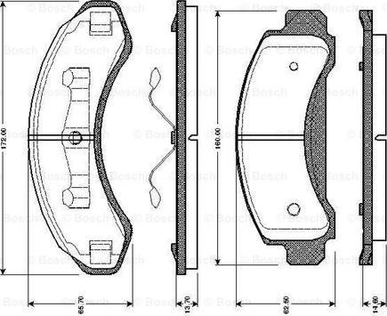 BOSCH 0 986 TB2 728 - Kit de plaquettes de frein, frein à disque cwaw.fr