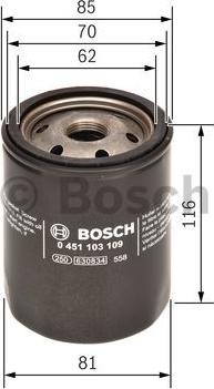 BOSCH 0 451 103 109 - Filtre à huile cwaw.fr