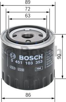 BOSCH 0 451 103 353 - Filtre à huile cwaw.fr