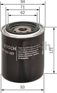 BOSCH 0 451 103 357 - Filtre à huile cwaw.fr