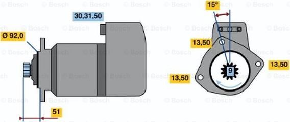 BOSCH 0 986 011 510 - Démarreur cwaw.fr