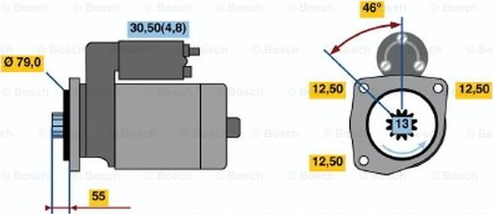 BOSCH 0 001 145 001 - Démarreur cwaw.fr