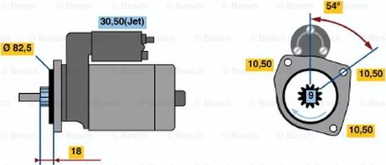 BOSCH 0 001 109 001 - Démarreur cwaw.fr