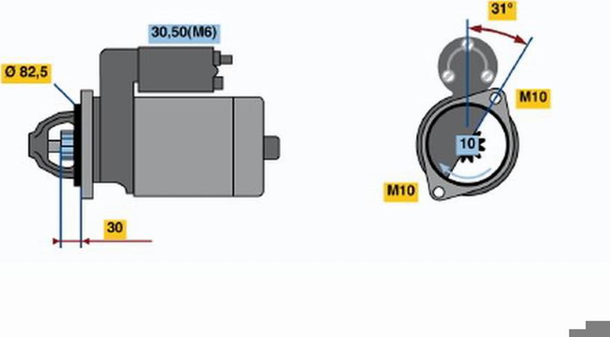 BOSCH 0 001 109 250 - Démarreur cwaw.fr