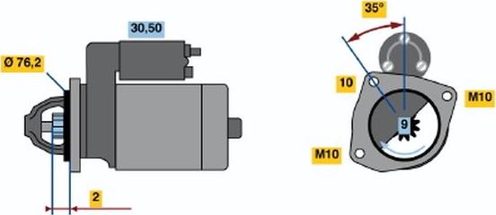 BOSCH 0 001 109 252 - Démarreur cwaw.fr