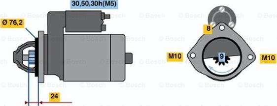 BOSCH 0 001 109 200 - Démarreur cwaw.fr