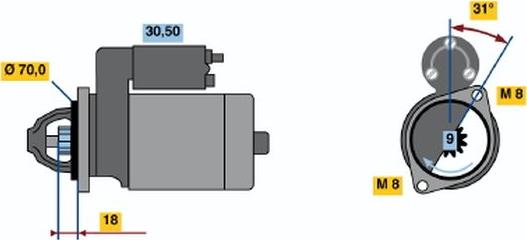 BOSCH 0 001 106 014 - Démarreur cwaw.fr