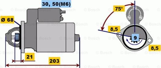 BOSCH 0 001 106 015 - Démarreur cwaw.fr