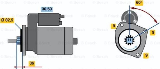 BOSCH 0 001 108 099 - Démarreur cwaw.fr