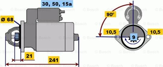 BOSCH 0 001 108 053 - Démarreur cwaw.fr