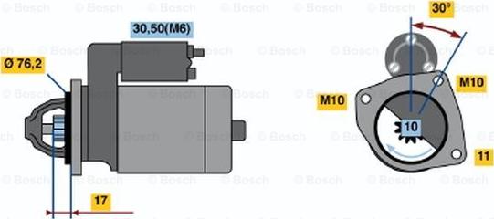 BOSCH 0 001 108 121 - Démarreur cwaw.fr