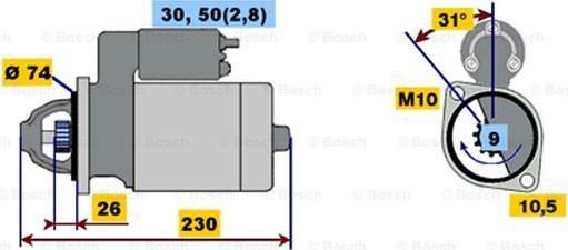 BOSCH 0 001 108 206 - Démarreur cwaw.fr