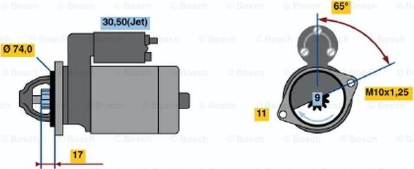 BOSCH 0 001 107 448 - Démarreur cwaw.fr