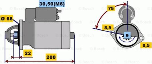 BOSCH 0 001 107 405 - Démarreur cwaw.fr