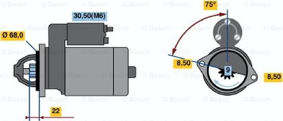 BOSCH 0 001 107 401 - Démarreur cwaw.fr