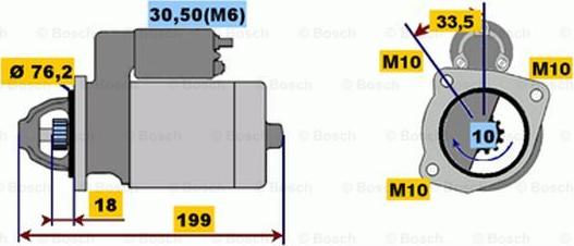 BOSCH 0 001 107 410 - Démarreur cwaw.fr