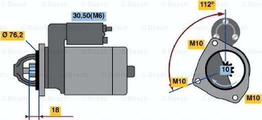 BOSCH 0 001 107 501 - Démarreur cwaw.fr