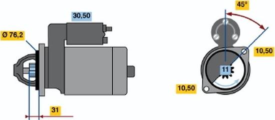 BOSCH 0 001 107 090 - Démarreur cwaw.fr