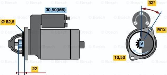 BOSCH 0 001 107 045 - Démarreur cwaw.fr