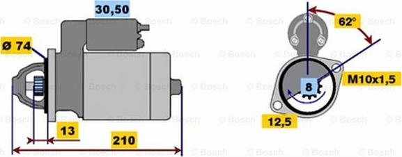 BOSCH 0 001 107 032 - Démarreur cwaw.fr