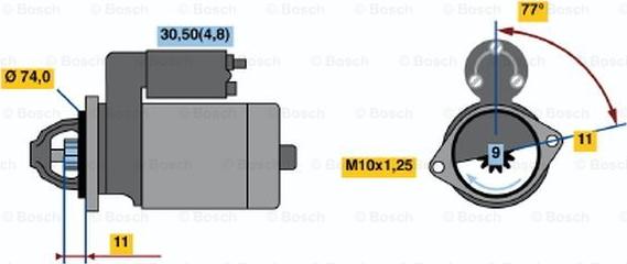 BOSCH 0 001 107 075 - Démarreur cwaw.fr