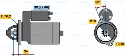 BOSCH 0 001 107 070 - Démarreur cwaw.fr