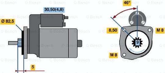 BOSCH 0 001 107 105 - Démarreur cwaw.fr