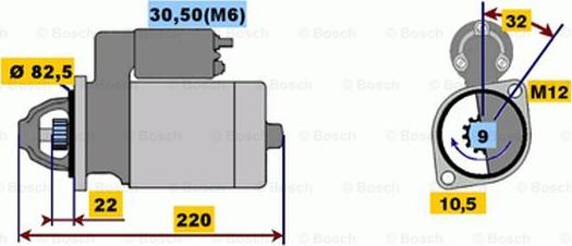 BOSCH 0 001 107 101 - Démarreur cwaw.fr