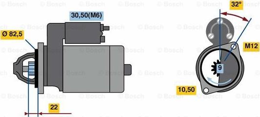 BOSCH 0 001 107 112 - Démarreur cwaw.fr