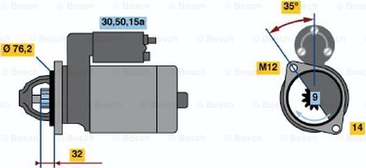 BOSCH 0 001 110 029 - Démarreur cwaw.fr