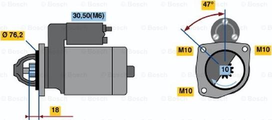 BOSCH 0 001 110 104 - Démarreur cwaw.fr