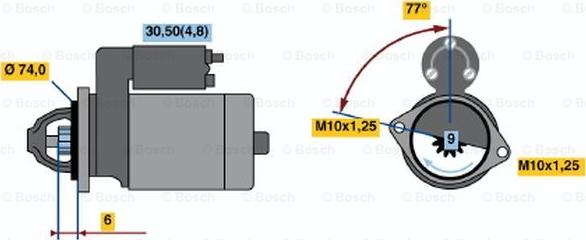 BOSCH 0 001 110 132 - Démarreur cwaw.fr