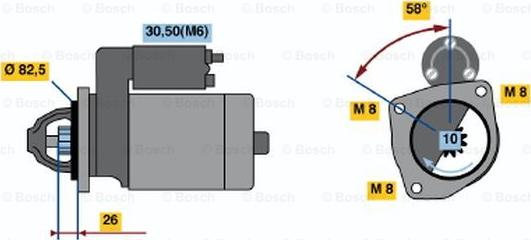 BOSCH 0 001 110 125 - Démarreur cwaw.fr