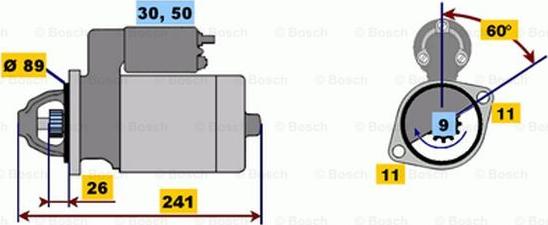 BOSCH 0 001 111 004 - Démarreur cwaw.fr