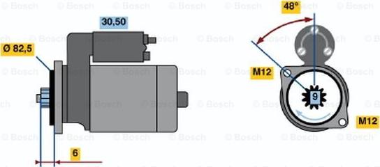 BOSCH 0 001 124 020 - Démarreur cwaw.fr