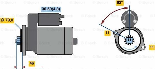 BOSCH 0 001 121 435 - Démarreur cwaw.fr