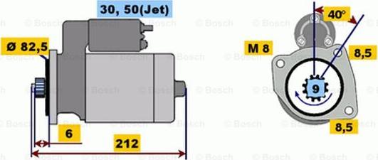 BOSCH 0 001 121 001 - Démarreur cwaw.fr