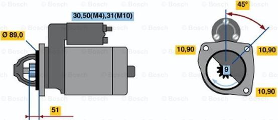 BOSCH 0 001 369 025 - Démarreur cwaw.fr