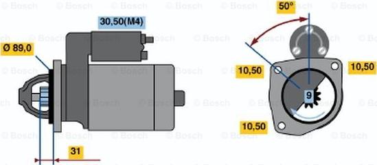 BOSCH 0 001 368 001 - Démarreur cwaw.fr