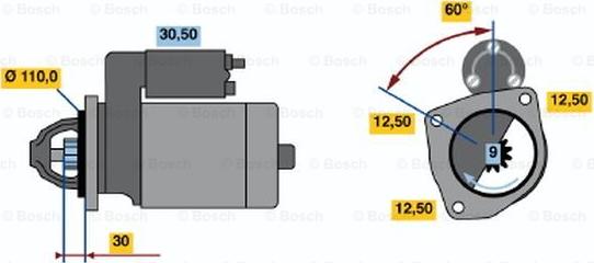 BOSCH 0 001 368 019 - Démarreur cwaw.fr