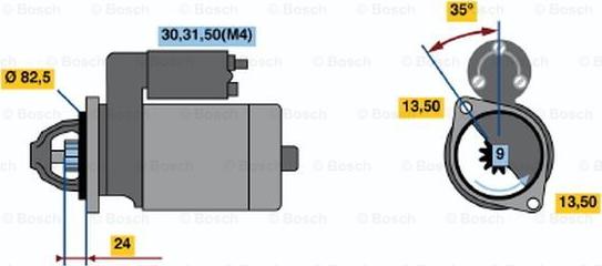 BOSCH 0 001 368 080 - Démarreur cwaw.fr