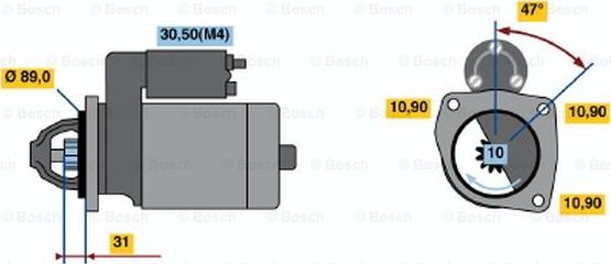 BOSCH 0 001 368 311 - Démarreur cwaw.fr