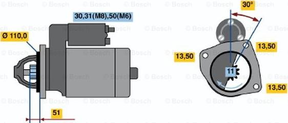 BOSCH 0 001 368 318 - Démarreur cwaw.fr