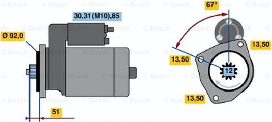 BOSCH 0 001 330 007 - Démarreur cwaw.fr