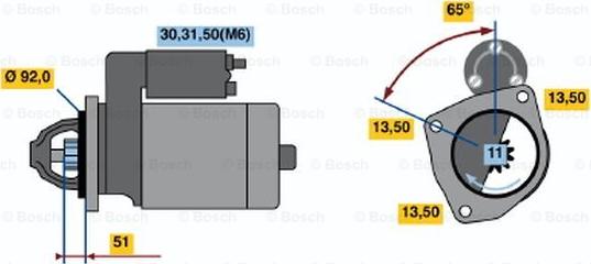 BOSCH 0 001 371 007 - Démarreur cwaw.fr