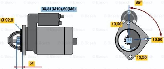 BOSCH 0 001 371 017 - Démarreur cwaw.fr